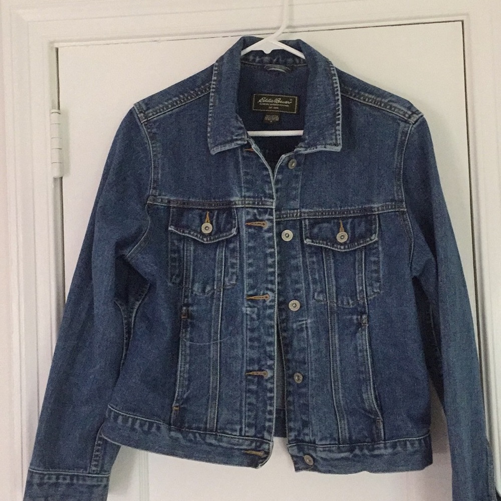Eddie Bauer Denim Jean Jacket Pockets Small EC